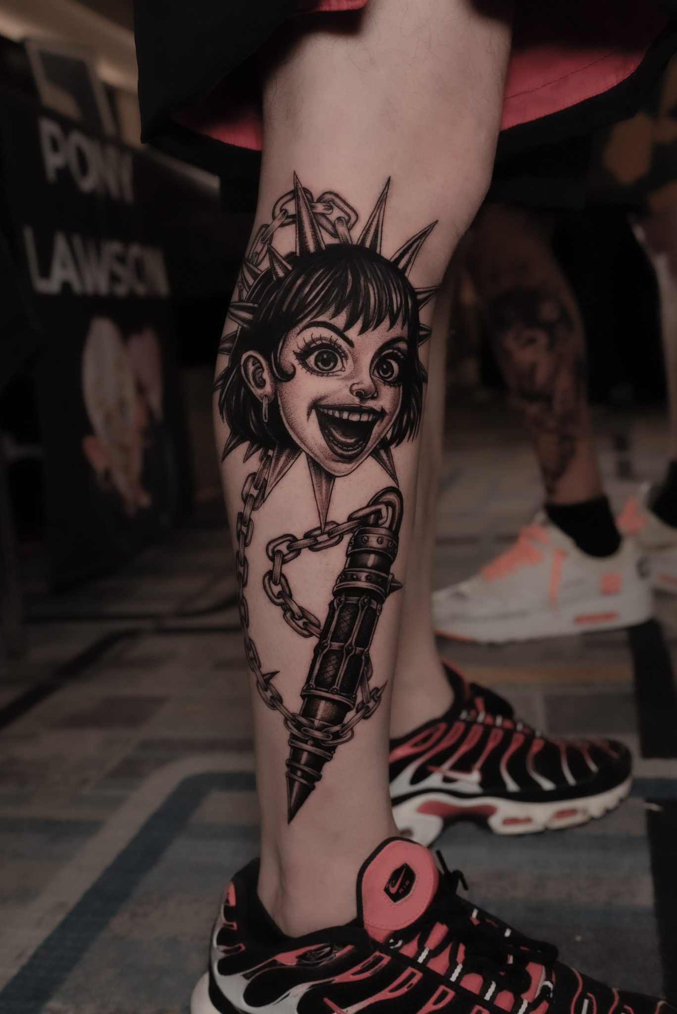 anime and blackwork tattoo by Kel Otero