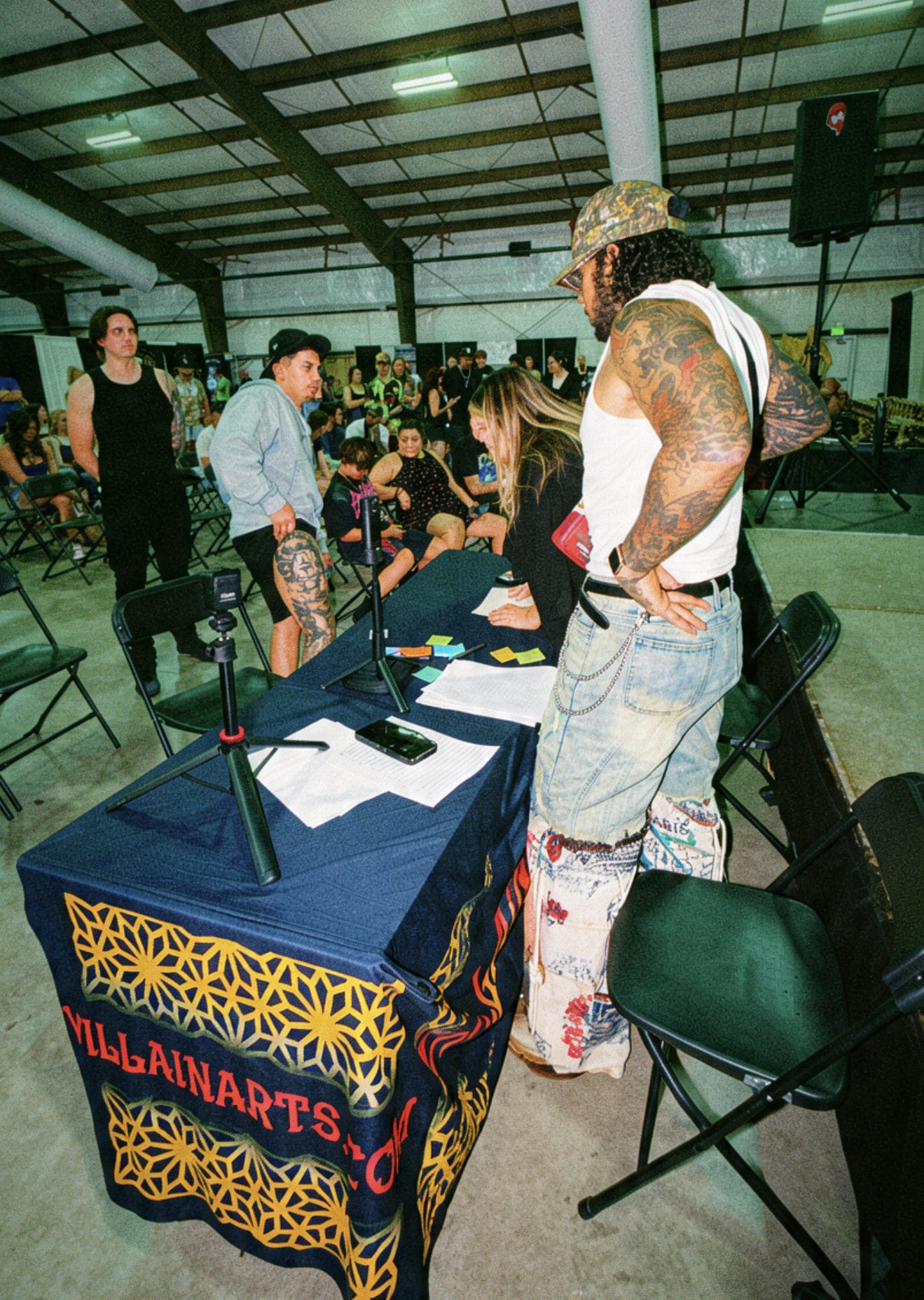 Kel Otero judging a tattoo competition in Colorado Springs